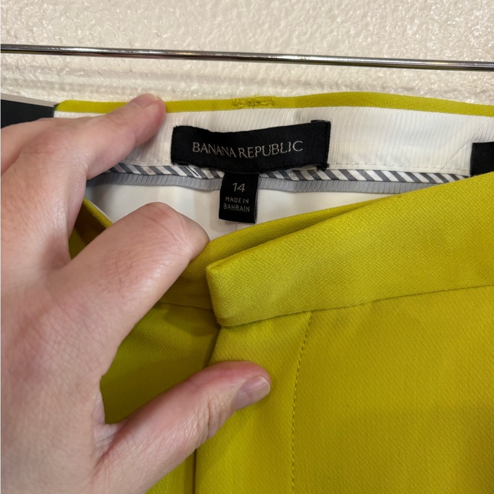 Banana Republic  Logan Midrise trousers in Chartreuse size 14 NWT - Picture 10 of 12